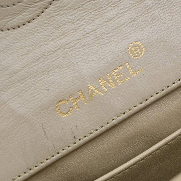 CHANEL CC Logo Mini Matelasse Chain Shoulder Bag Leather Beige GHW 675RF438 - Picture 14 of 15